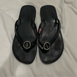 Y2K baby phat black flip flops